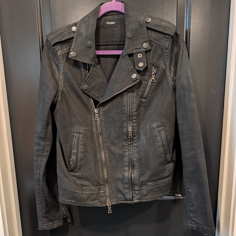 HUDSON Black Denim Moto Jean Jacket 🖤